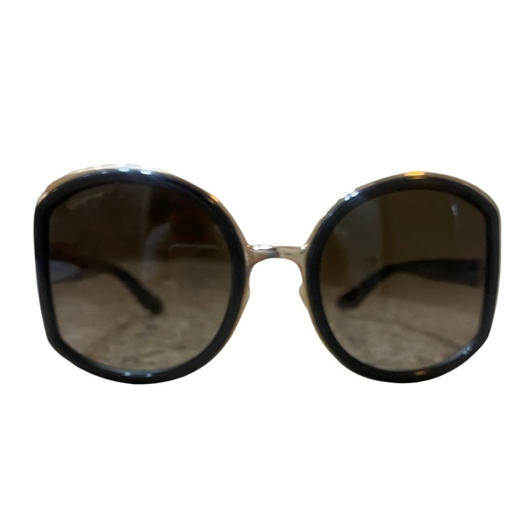 Salvatore Ferragamo Accessories - Beautiful Ferragamo black and gold rimmed sunglasses